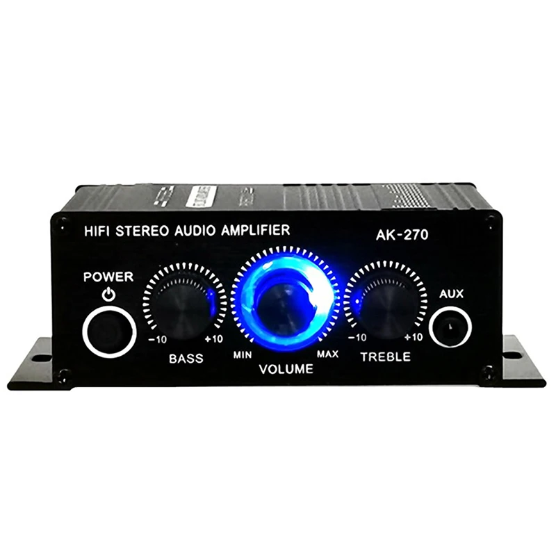 AK270 Amplifier daya HiFi 400W DC 12V, penerima musik Stereo mobil Radio FM