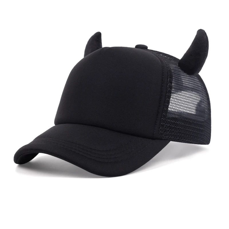 Teen Devil Horn Baseball Caps Travel Gathering Sunproof Outdoor Hat for Adult