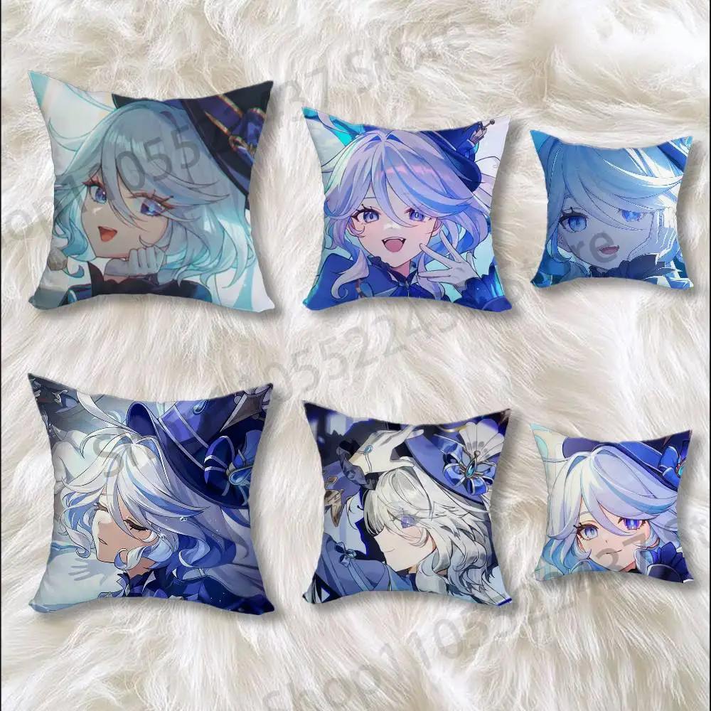 

Furina Game G-Genshin Day Gift PillowCase Sofa Cushion Cover Suitable For Home Bedroom Room custom Decoration