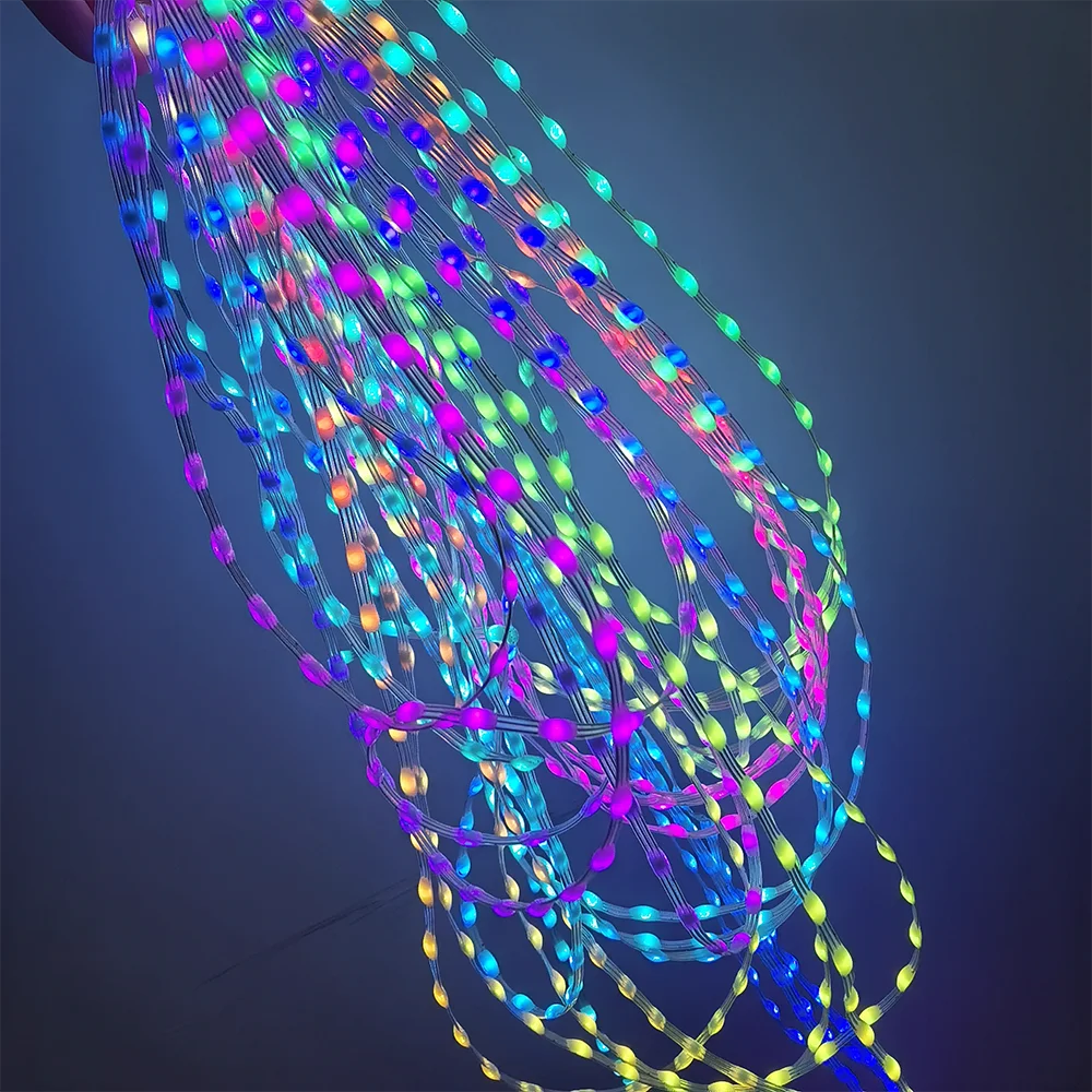 بلوتوث APP التحكم RGBIC الجنية أضواء مقاوم للماء USB الموسيقى حلم اللون ضوء غرفة الحفلات الديكور سلسلة LED الذكية