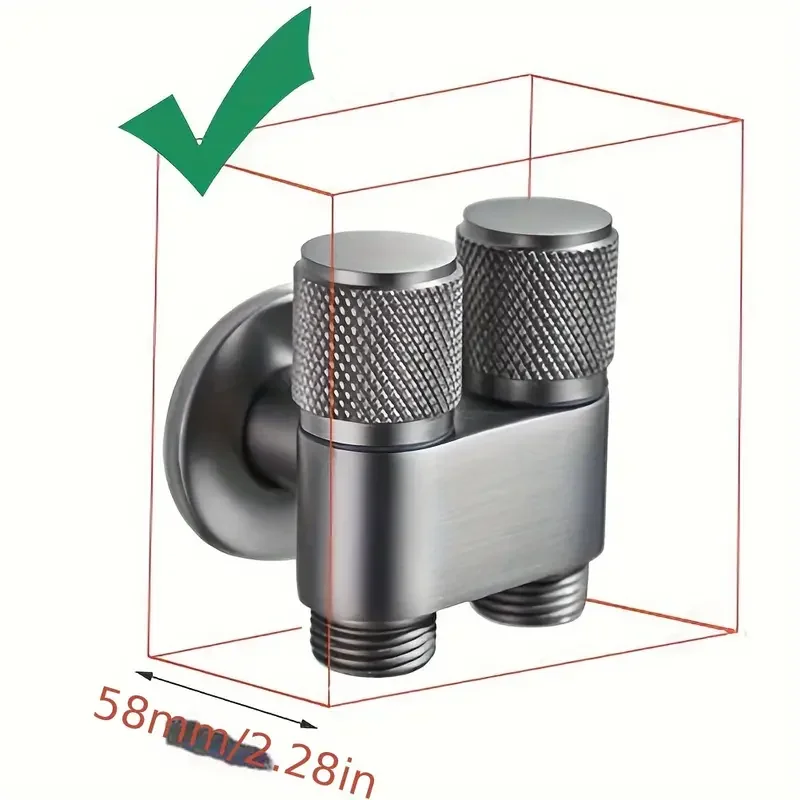 1pc Toilet Companion Corner Valve, Toilet Irrigator One In Two Out Corner Valve, Double Open Faucet, Anti-slip Handwheel, Toilet