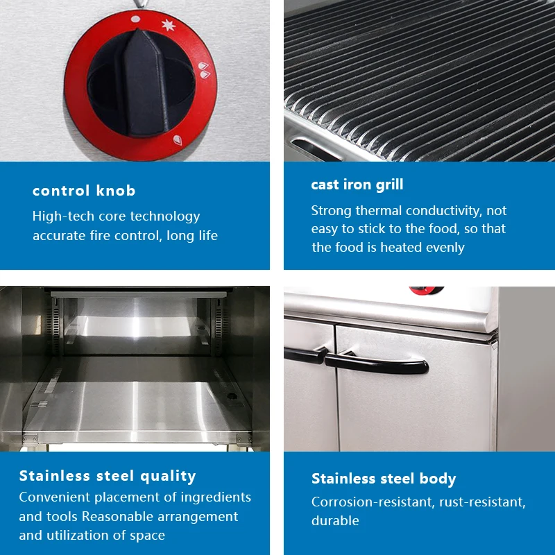 Commercial  Gas BBQ Grill With Cabinets  Stainless Steel Gas Barbeque Outdoor Grill