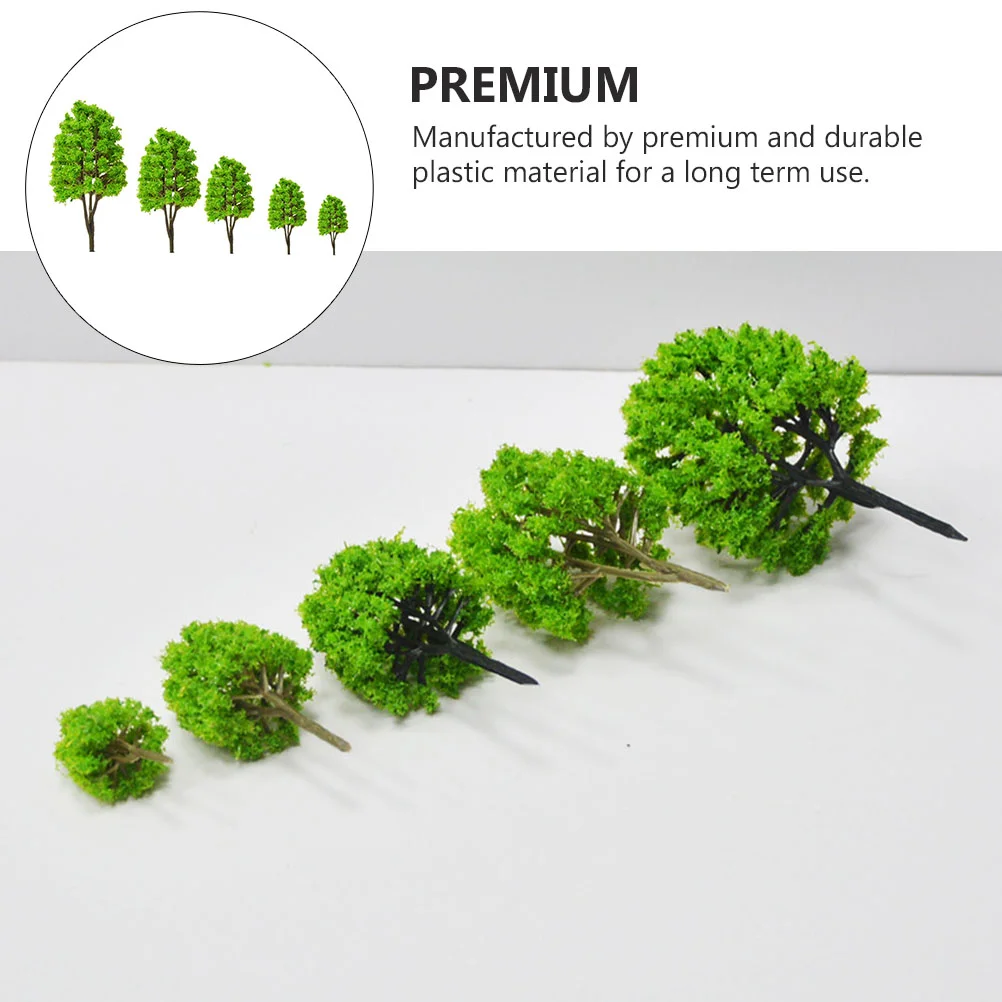 10 PCS Small Tree Model Sand Table Decor Lifelike Manual Scene Plastic Street Simulated Vivid Ornament Child Landscape