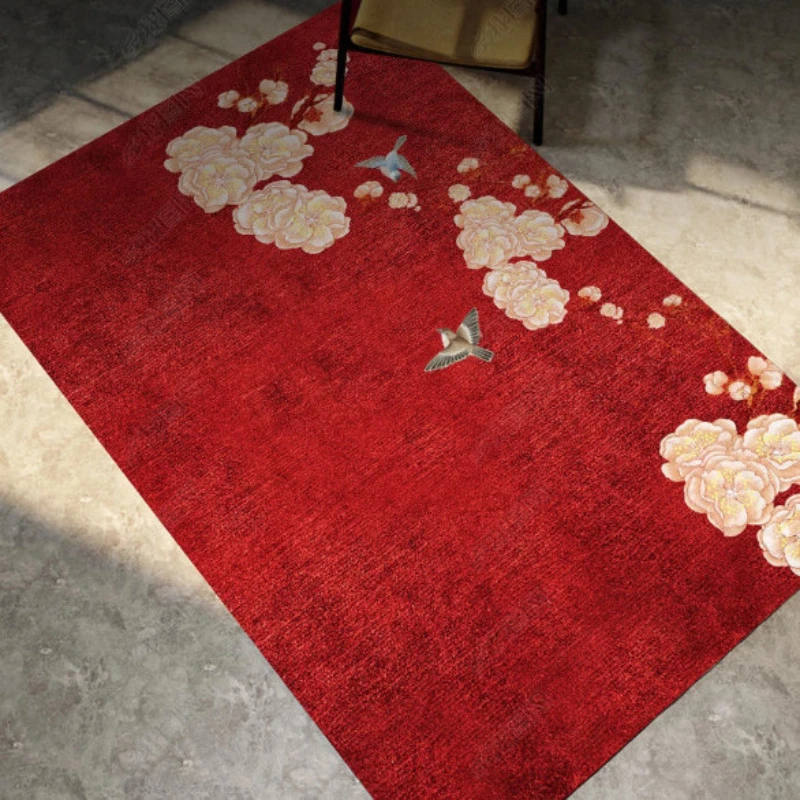 

Chinese Style Red Carpet Living Room Decoration Carpets Hotel Large Area Rugs Home Decor Mat Lounge Rug Entrance Porch Mats