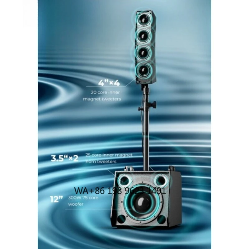 490W Bluetooth Line Array Speaker Professional Woofer Home Theater System for Stage Event Music Playback