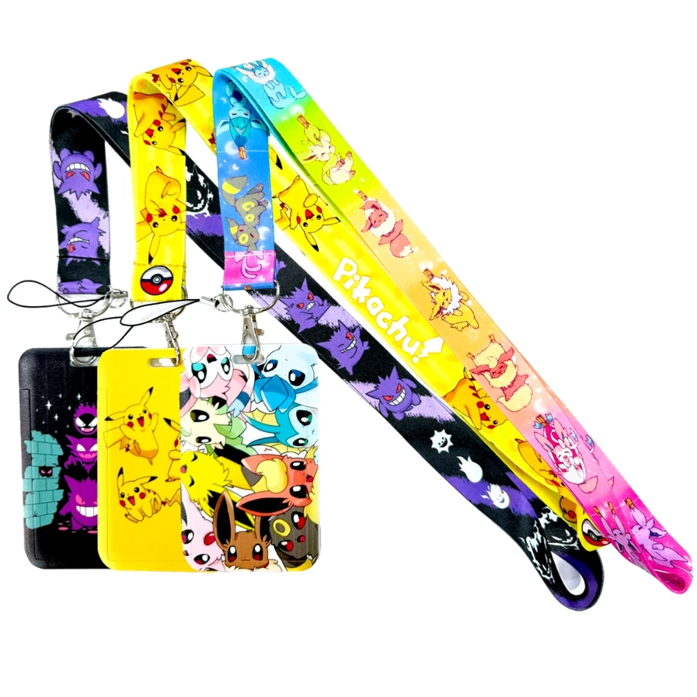 Pokémon süße Paare Lanyard für Schlüssel kette Kreditkarten abdeckung Pass Handy Charm Straps ID Abzeichen Inhaber Schlüssel Zubehör