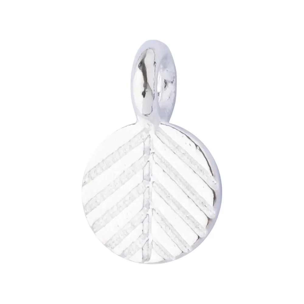 100% Real Sterling 925 Silver Accaccessories Simple Leaf Charm Pendant For Bracelets Necklaces Key Diy Material S0988