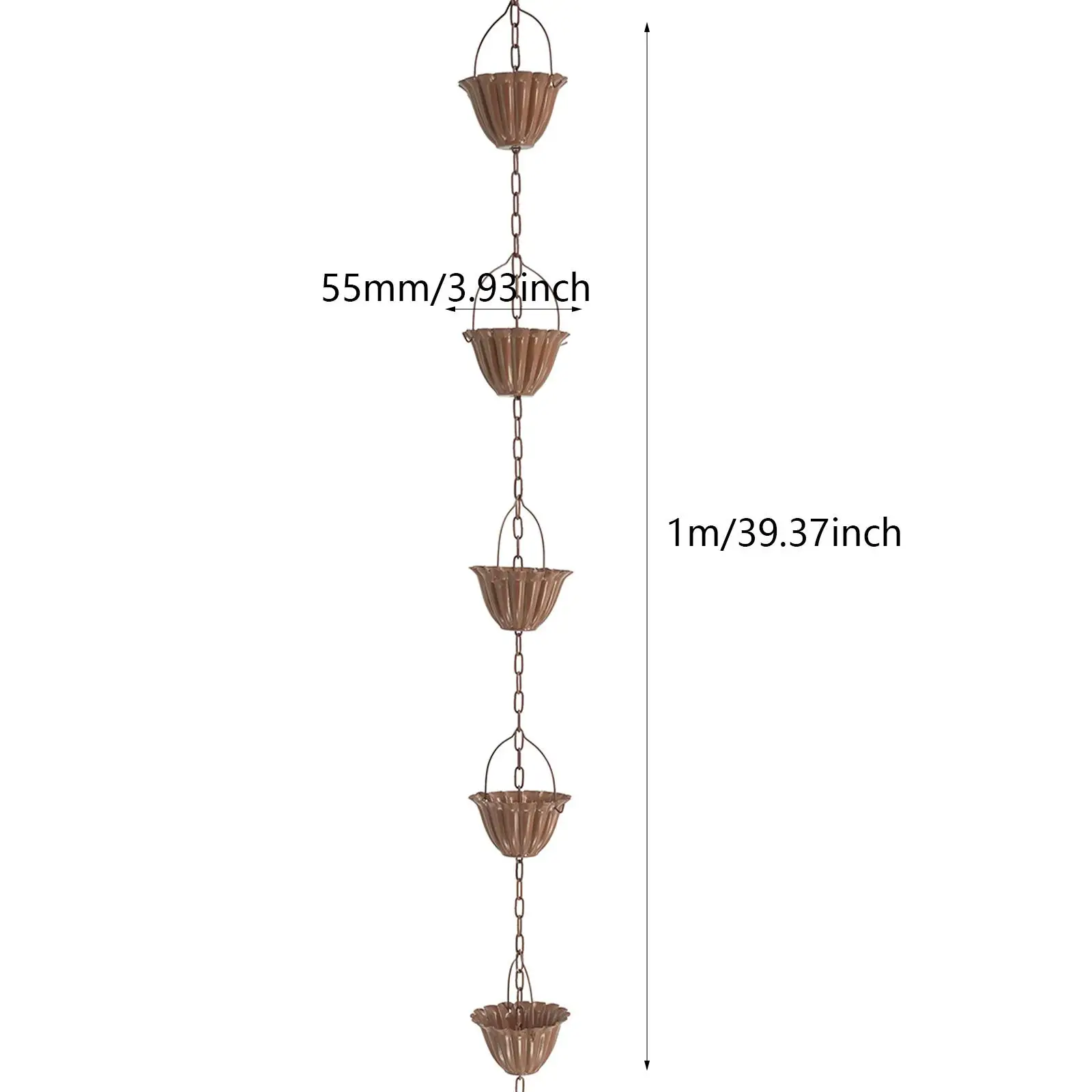 Metalen regenwatervangerketting, hangende gootketting regenpijp, metalen tuin regenwater omstelling catcher kettingen direct vervangt