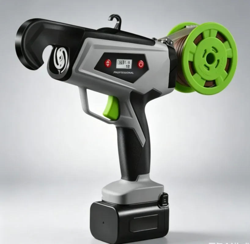 18V Cordless Branch Tying Machine for Vineyard, High Efficiency Tomato Cucumber Tying Tool with Rechargeable Battery