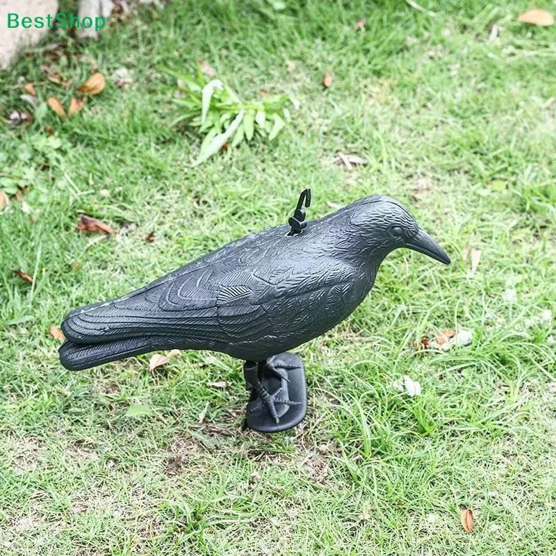〔Q〕Realistic Black Raven Crow Bird Repellent Pigeon Scarer Scary Fake For Garden Outdoor Farm Pest Control