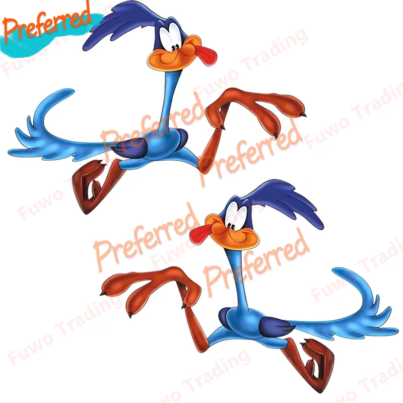 Pair Coyote and The Road Runner Car Sticker Decal Vinyl Waterproof Material, Car/truck Ship/Surf Camper /laptop and toolbox