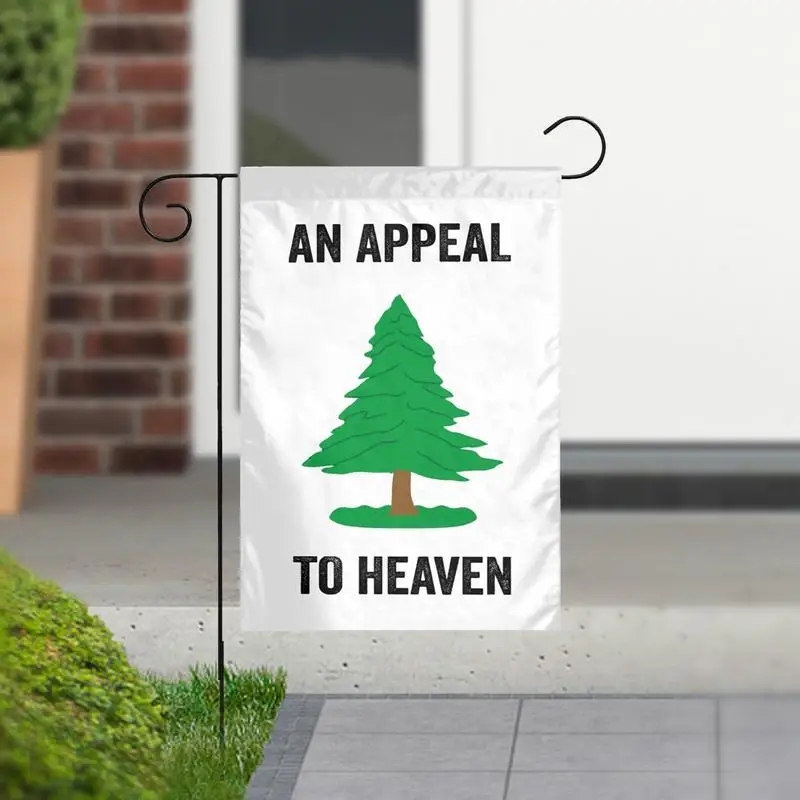 Pine Tree Flag Double-Sided Vivid Outdoor Decor Realistic Detail Garden Flag Vertical Display Fade-Resistant Fabric