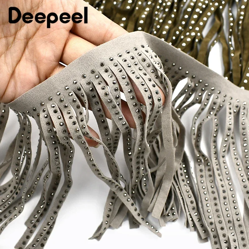 

1/2M 14cm Suede Rivet Sewing Tassel Fringe for Curtain Skirt Velvet Lace Trim Garment Decoration Tassels DIY Crafts Accessories