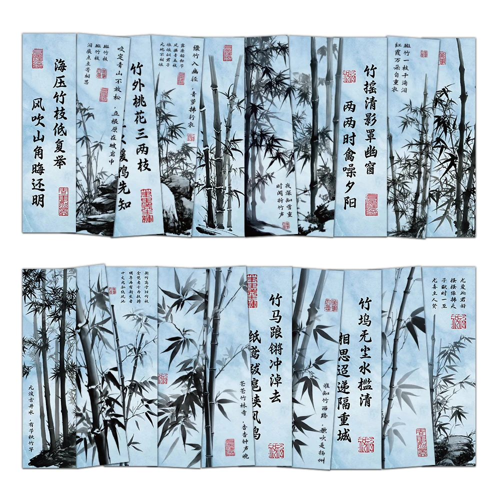 

30 шт., бамбуковые закладки для чтения в литературном стиле