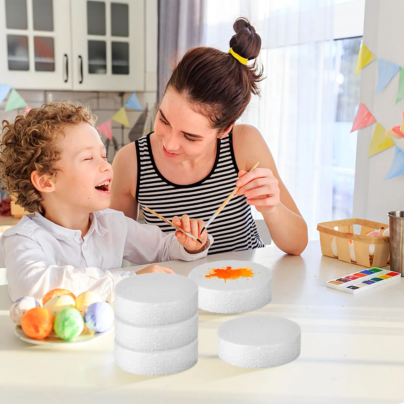 

7Pcs Foam Cylinders for Crafts Lightweight Sturdy Smooth Round Foam Circles Craft Supplies DIY Projects Craft Supplies