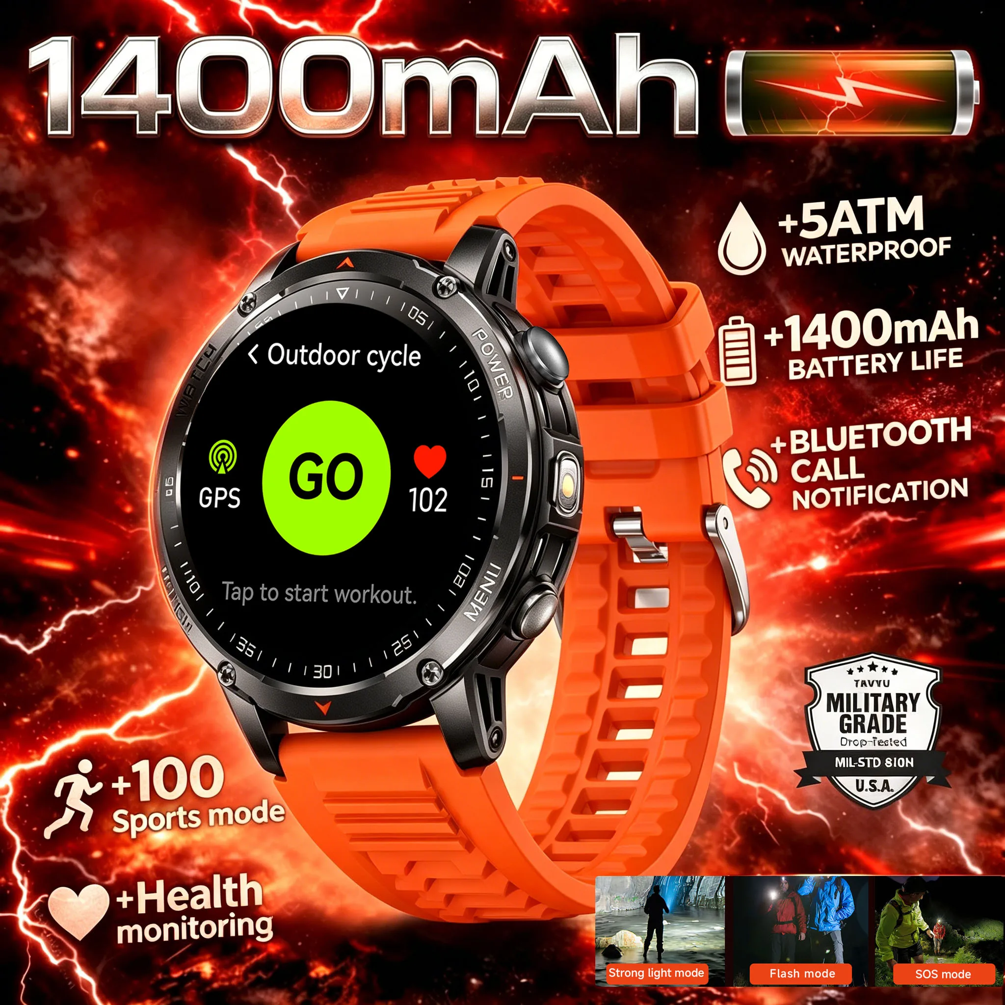 Outdoor Lighting Deck - Smartwatch 2026 New T-Rex3 Pro z