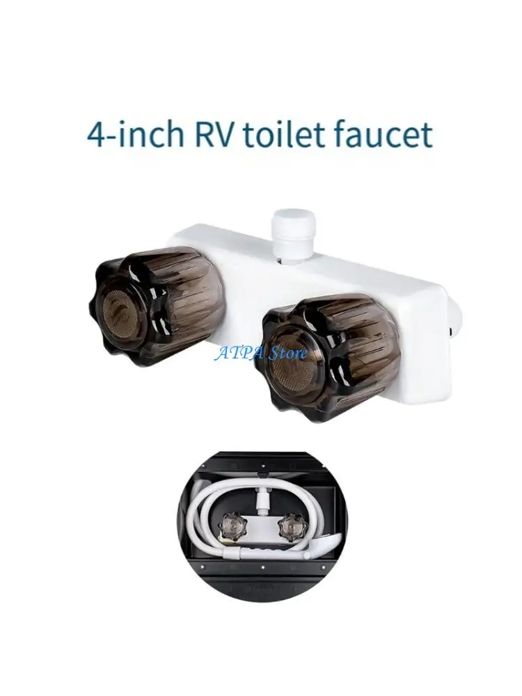 

U13C Caravans Bathroom Faucet Replacement Double Knob Control 2.4 GPM ABS Material