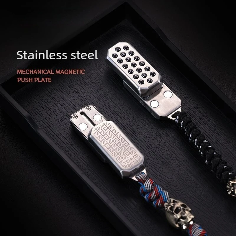 Mechanical Magnetic Push Plate Fidget Toy Metal Stress Relief Toy for Adults Anxiety Relief Finger Slider Anti Stress Toys