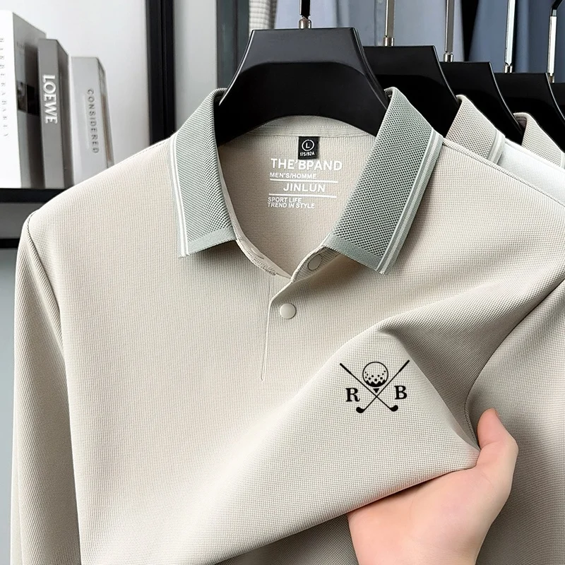 Fashionable Trendy Men's Print Polo Shirt Autumn Keep Warm Skin Friendly Long Sleeve Lapel T-Shirt Commute Daily Men's Clothing