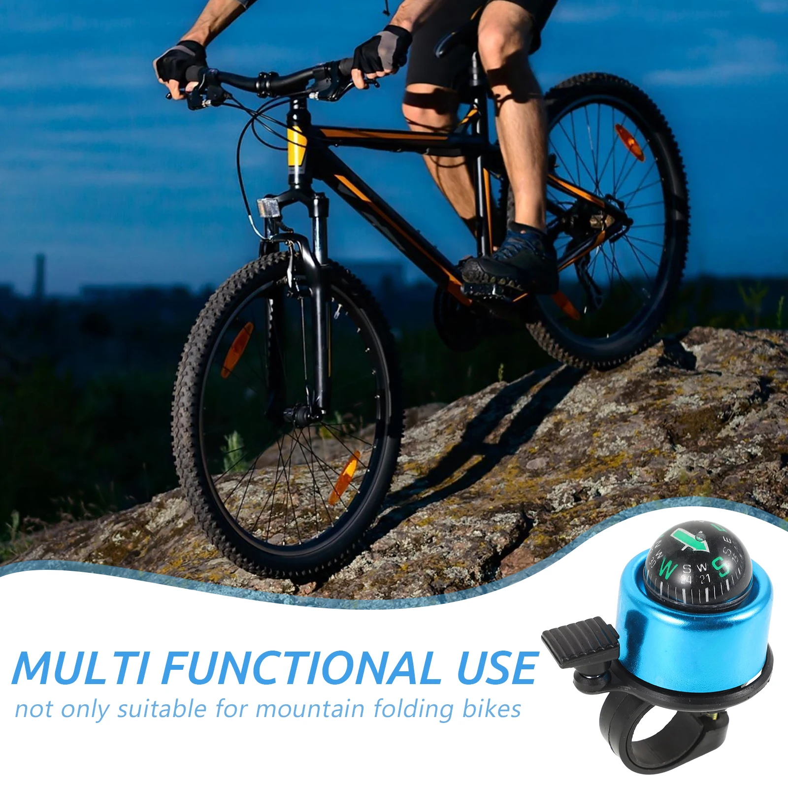 

Bike Bell Aluminum Alloy Durable Loud Ringing for Mountain Folding Bicycles Easy Installation Stylish Design Replacement