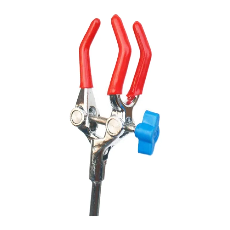

A63X-3X Lab Clamp 3 Prong Finger Adjust Jaw With Scientific Extension Adjustable Black Laboratory Stand Clip