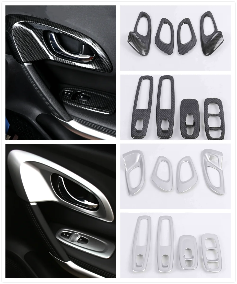 For Renault Kadjar 2016 2017 2018 ABS Auto Accessories Matte Interior Refit Kit Inner Handle Bowl Cover Trim