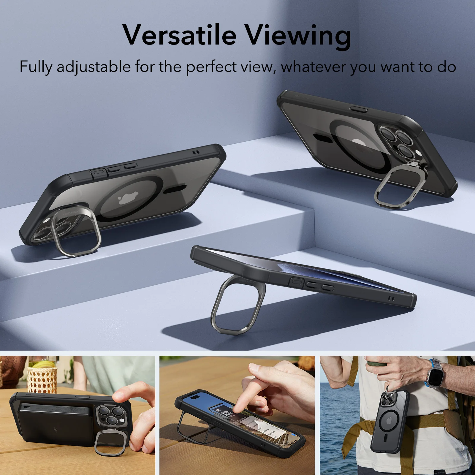 ESR for iPhone 15 14 Pro Max Armor Case with Stash Stand for iPhone 13 Pro Full Body Shockproof Military-Grade Drop MagSafe Case