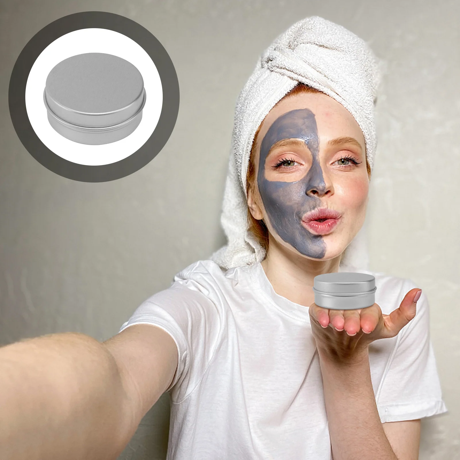 Frasco redondo de aluminio de 15ml, tapa sin costuras, contenedor de crema de viaje portátil, botella de almacenamiento de maquillaje, tarro de viaje