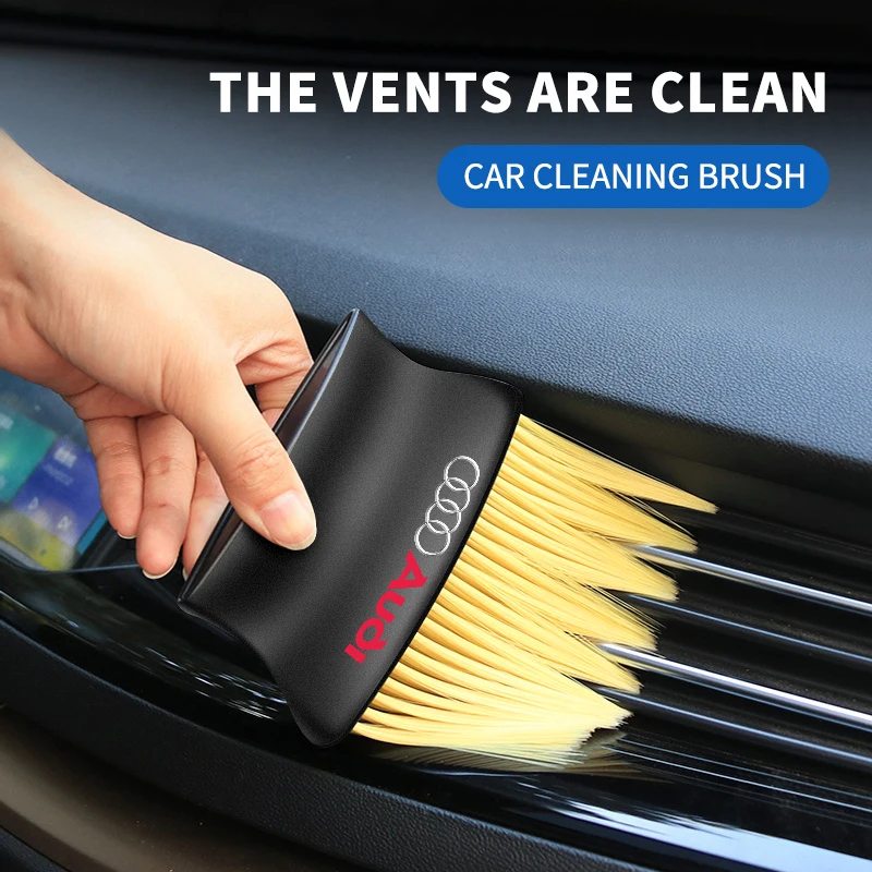 1pcs Car Detailing Cleaner Brush For Audi A1 A3 A4 A5 A6 A7 A8 Q2 Q3 Q5 Q7 TT S line S3 S4 S5 S6 R8 RS Car sticker accessories