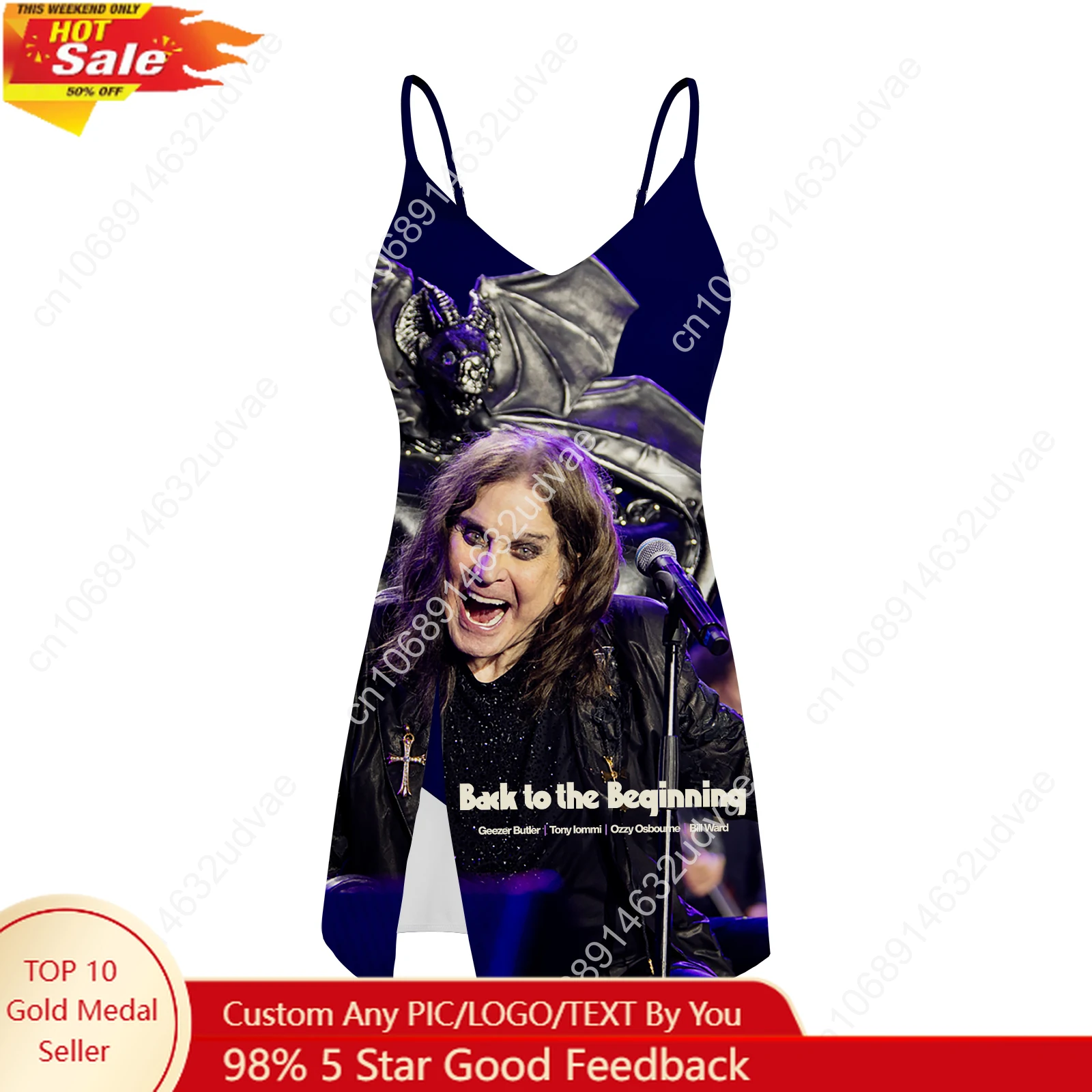 

Ozzy Osbourne 1948-2025 Sling Dress Swimsuit Womens Bathing Suit Personalized Bikini Back To The Beginning Custom Made Beachwear