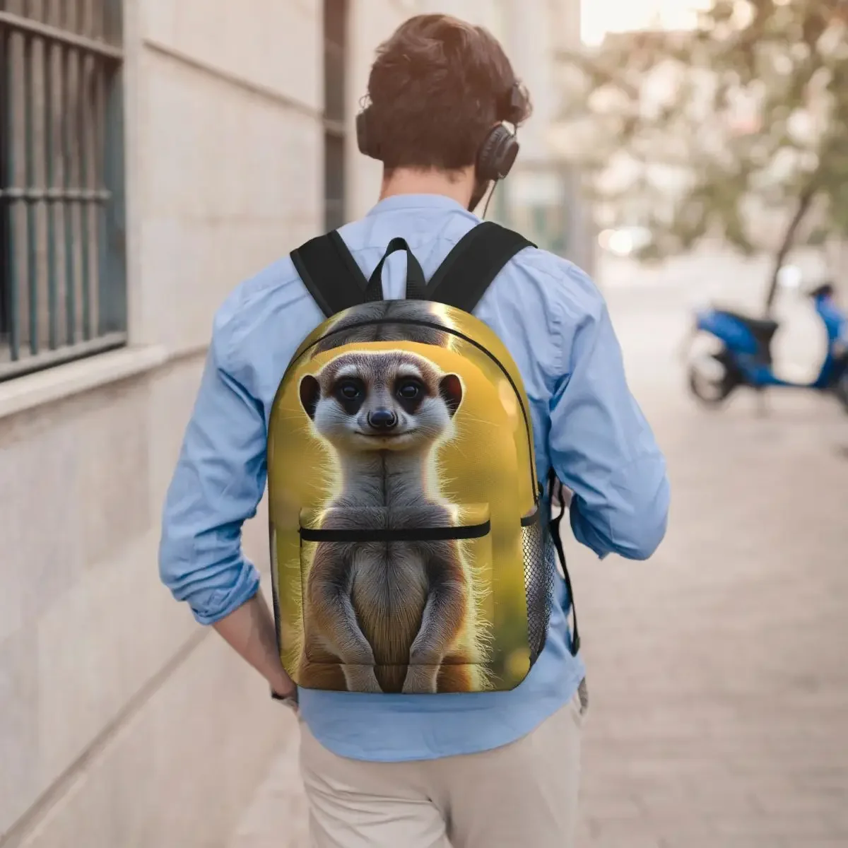 Adorable Meerkat Realistic Student Backpack School Bag Hiking Travel Daypack for Men Women Bookbag Shoulder Bags