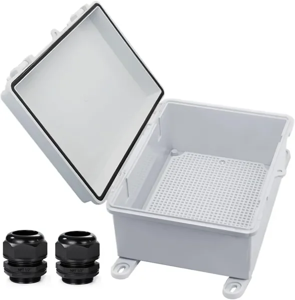 

Waterproof Outdoor Electrical Box Junction Box Weatherproof IP67 ABS Plastic Enclosure Switch Router Project Box with