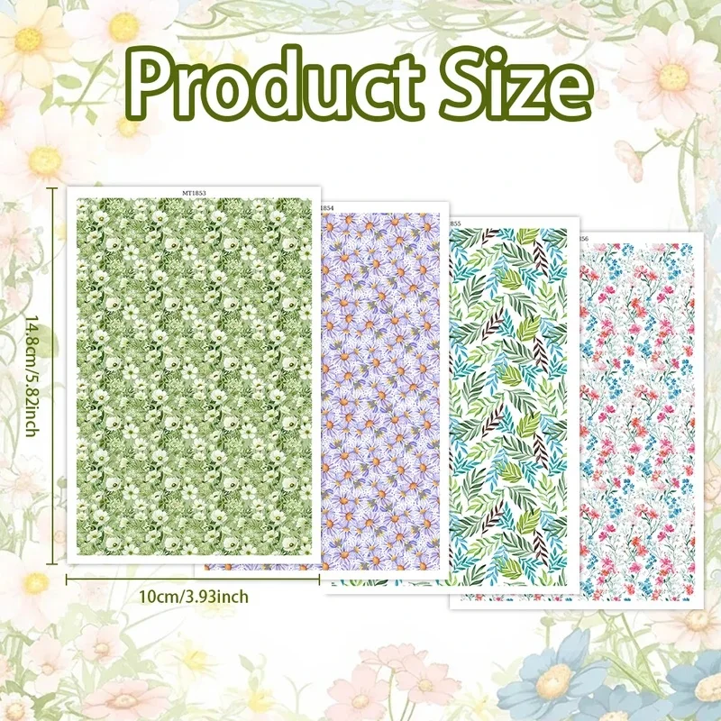Flowers Abstract Fluid Geometry Christmas Theme Polymer Clay Transfer Paper Water Soluble Decal Stickers DIY Earring Jewelry