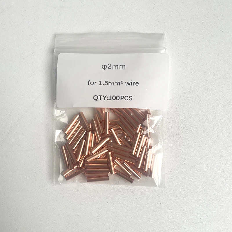 100PCS  φ1.5/2.5/3/4/5/6/8/10mm Copper Connecting Pipe Wire Joint GT Small Copper Tube  Wire Connector