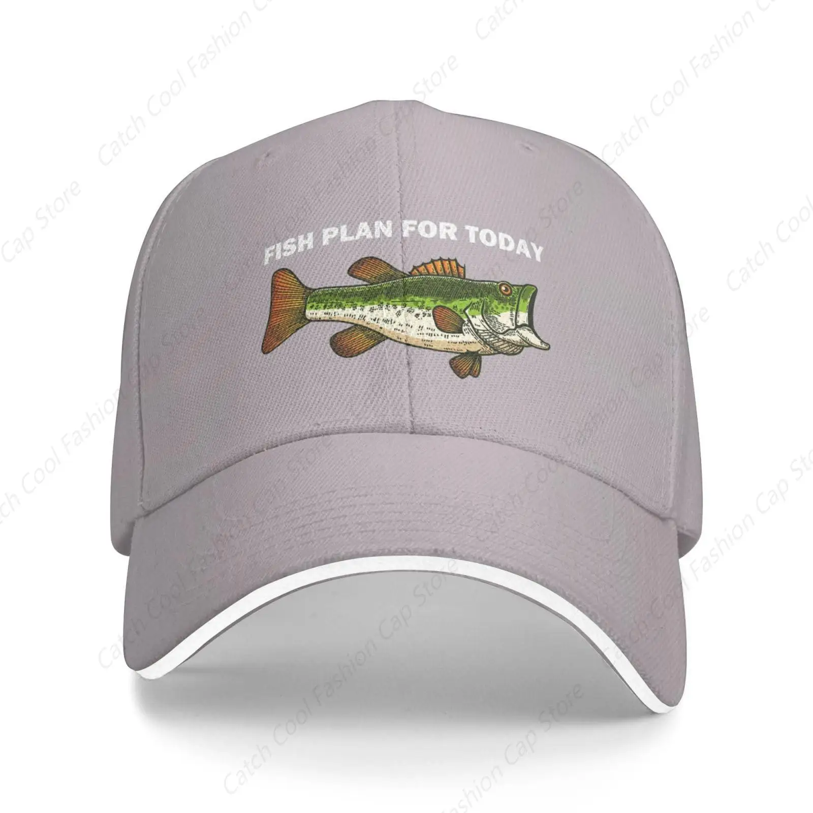 Fish Plan for Today Baseball Cap Sandwich Brim Hats for Men Women Adjustable Caps Casual Hip-hop Daily Sports