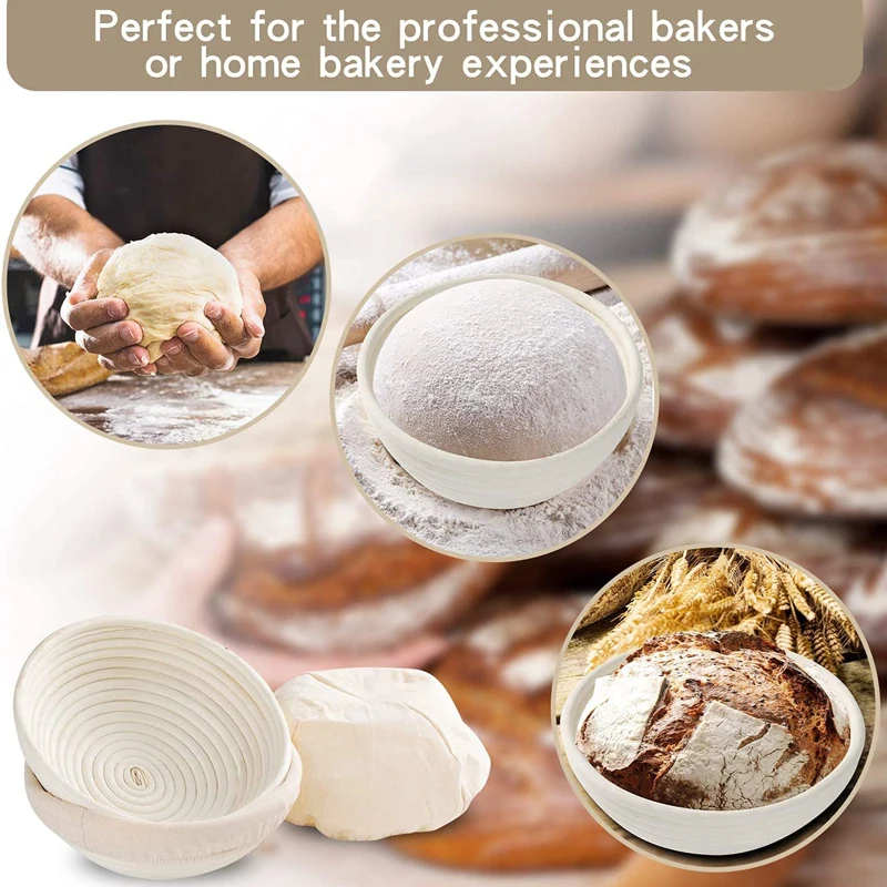 Baking Tools Banneton Set Dough Fermentation Bread Proofing Baskets for Professional and Home Bakers Sourdough Rattan Basket