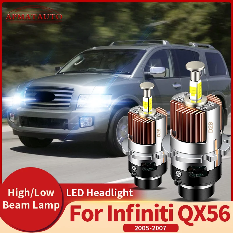 2PCS Canbus High Quality 32000LM 35W HID Xenon Bulb 6000K Auto Light Car Headlight For Infiniti QX56 2005 2006 2007 Plug&Play