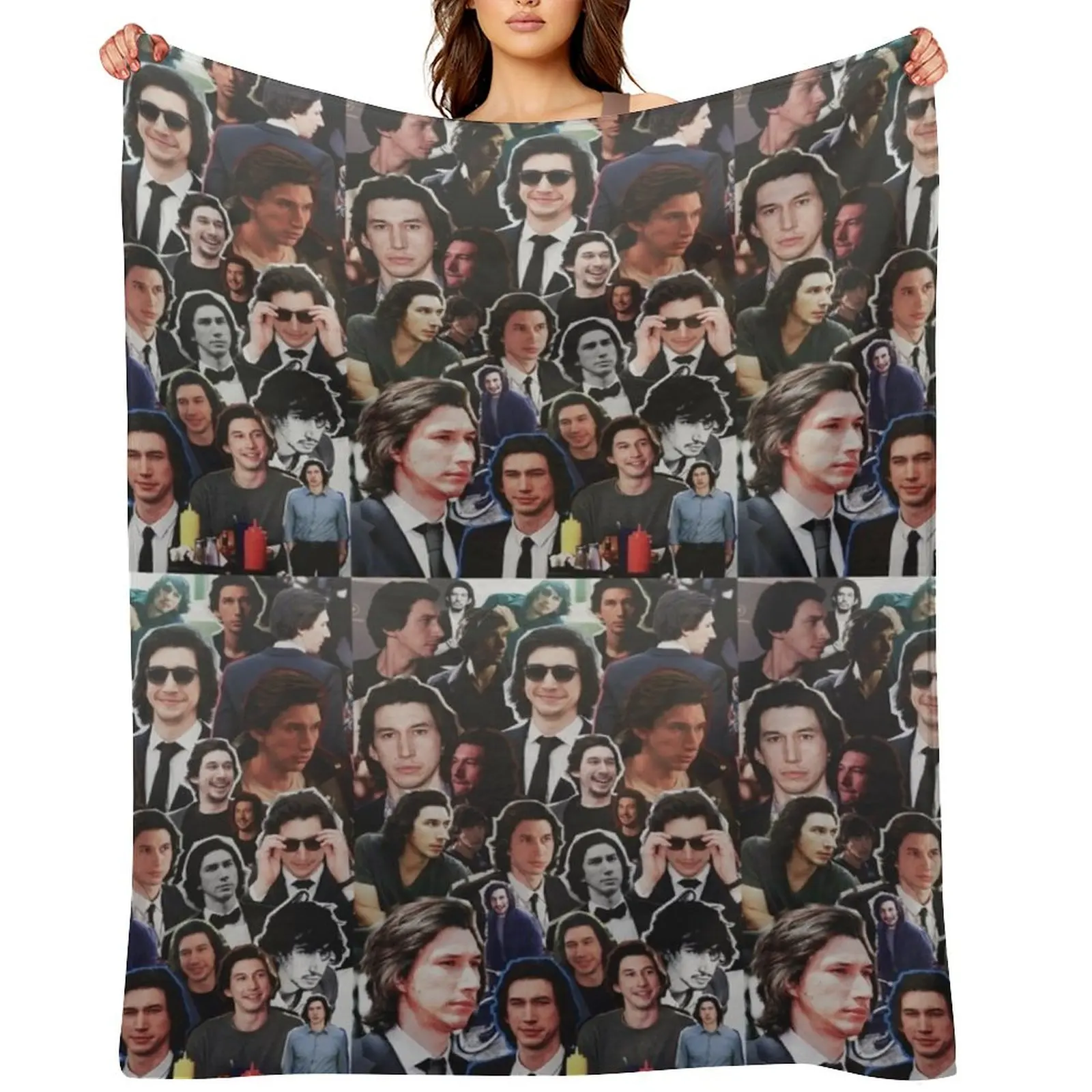 

Assorted Adam Driver Collage Throw Blanket Thermal Beach Soft Beds For Decorative Sofa Blankets