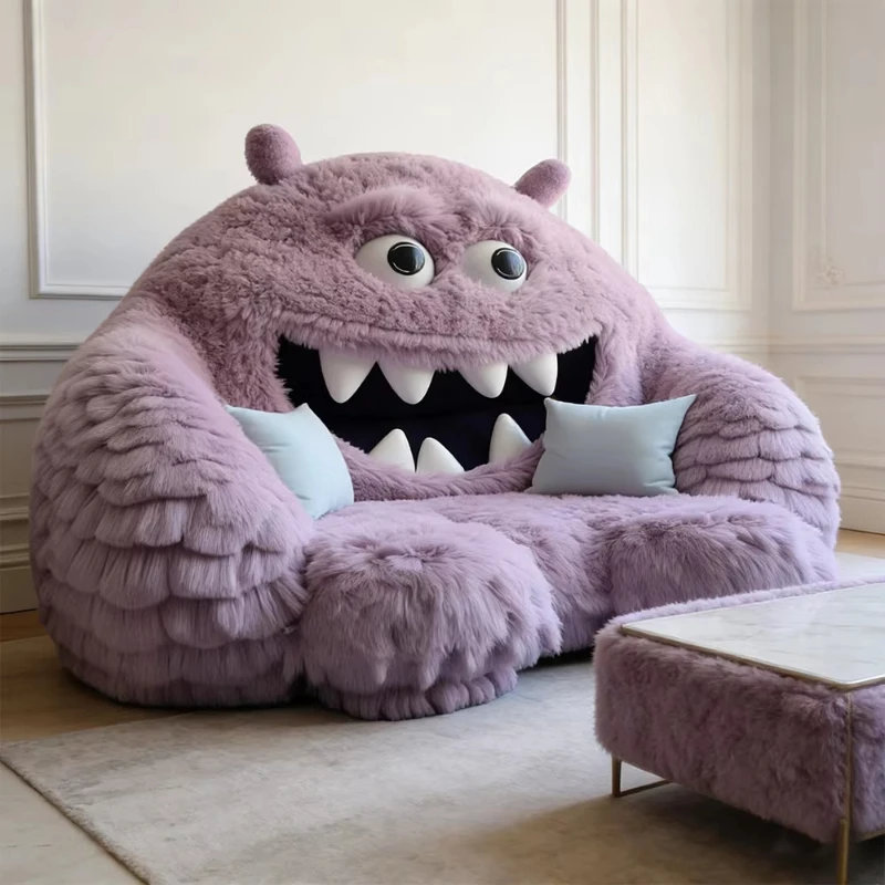 Large monster shape plush sofa bed comfortable fluffy bedroom seat beautiful game room furniture cute children's gift bench