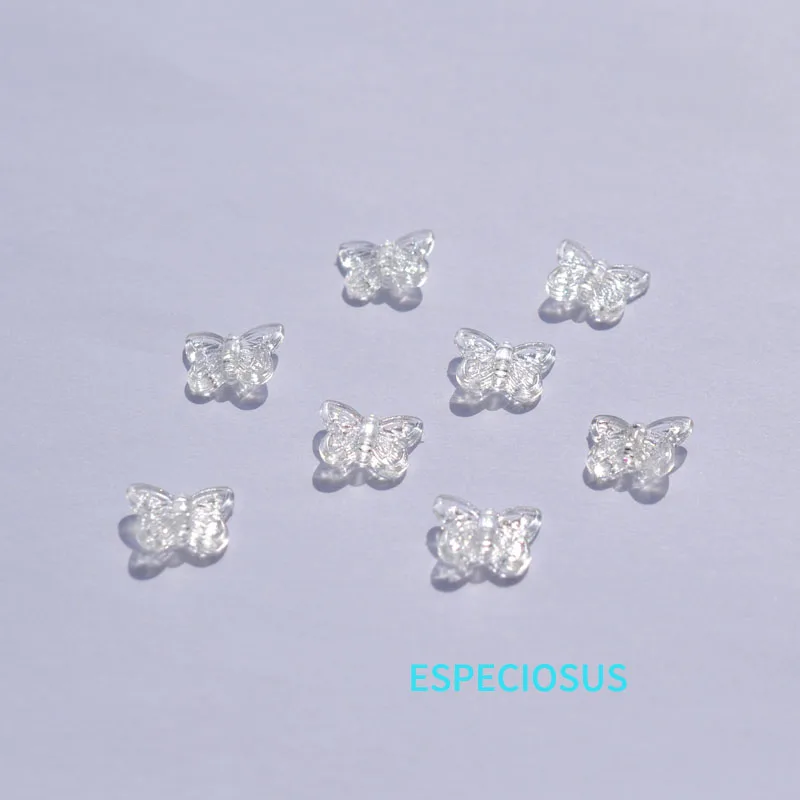 DIY Jewelry Handcraft Accessories Acrylic Butterfly Beads Transparent Color Insect Spacer Bracelet Making Departments 100pcs