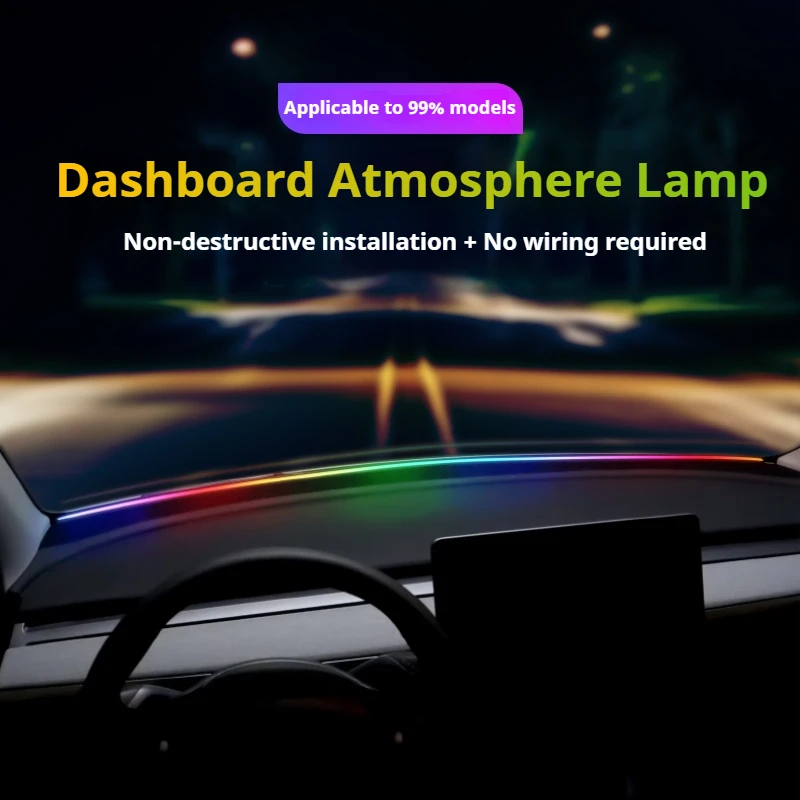 

140cm/150cm Car Interior Ambient LED Light Strip Invisible USB Fiber Front gear glass Atmosphere Lamp APP Control Universal