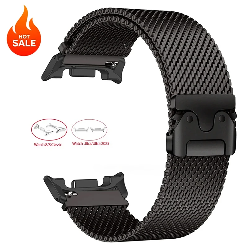 

Миланский ремешок с пряжкой для Samsung Galaxy Watch 8, 40 мм, 44 мм, 8Classic, 46 мм, ультра 47 мм, браслет из нержавеющей стали 2025