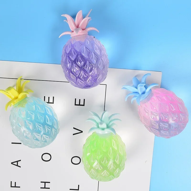 Jouet spongieux en poudre d'or pour enfants, boule d'ananas, perle d'évent, jouets à presser, nouveauté amusante, arrêt souligné de l'anxiété
