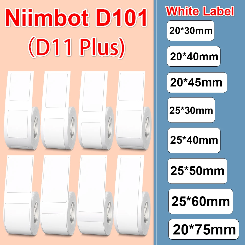 Niimbot D101 Label Printer Paper Waterproof D101 Printing Label D11 Plus Anti-Oil Price Tape Scratch-Resistant Label Sticker