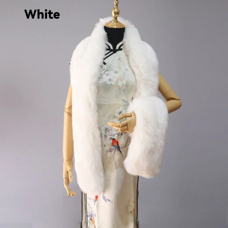 

Winter Smooth Fur Collar For Women Men Long Thick Shawl Warm Multi-Use Outdoor Hiking Neck Scarf Wrap Scarves Photograph