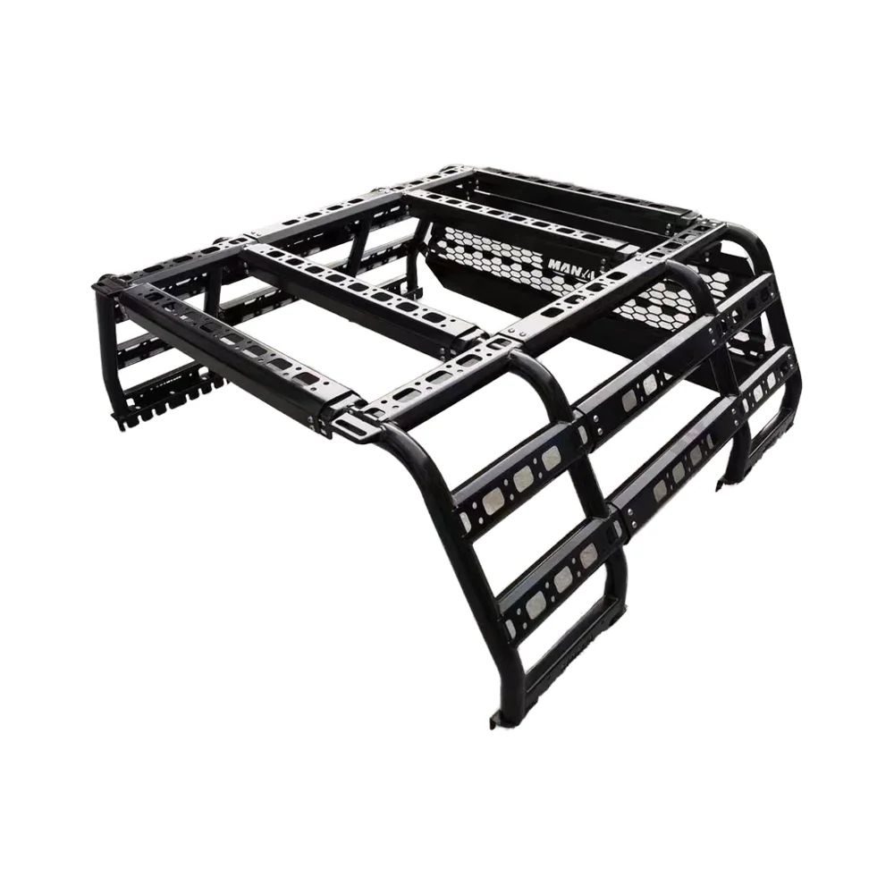 

Adjustable Universal Stainless Steel Truck Bed Rack Ladder Ute Tub Rack Sports Style Bumper Design for Hilux Wrangler FJ Cruiser