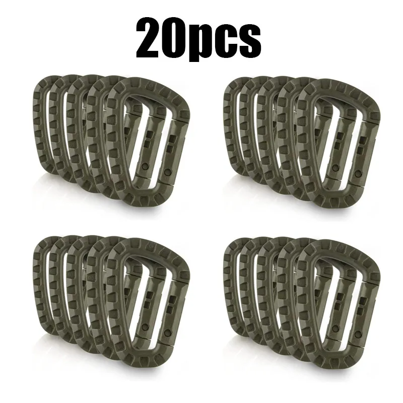 5/10/15/20 stücke Taktische D-Form Kunststoff Karabiner Mit Harter Feder Snap Clip ITW Schlüsselbund Getriebe Haken für Outdoor Camping Werkzeuge