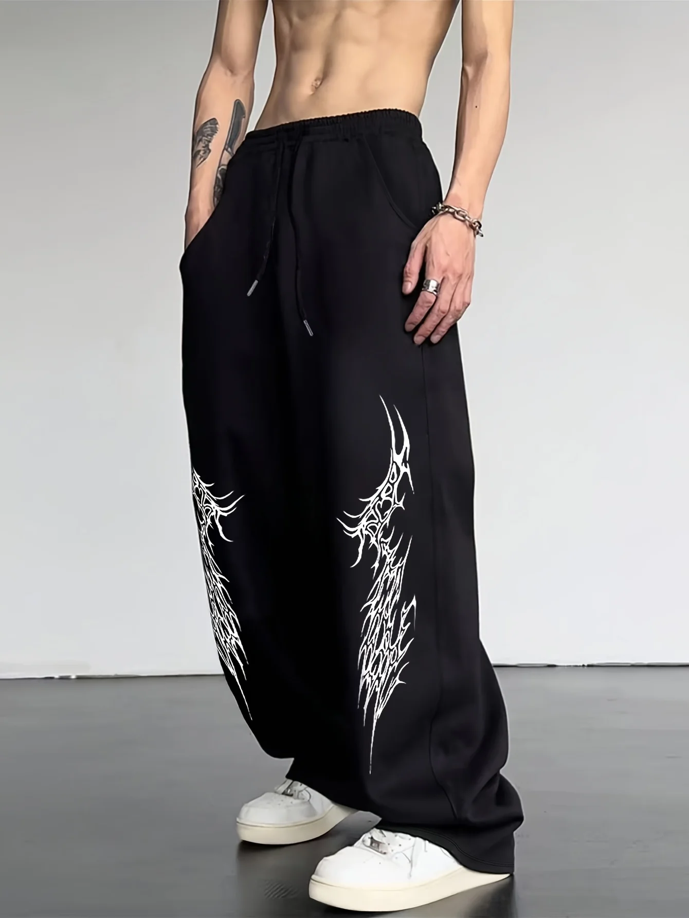 

Мужские универсальные однотонные свободные повседневные спортивные брюки на шнурке, весенне-осенние мужские повседневные домашние брюки для улицы