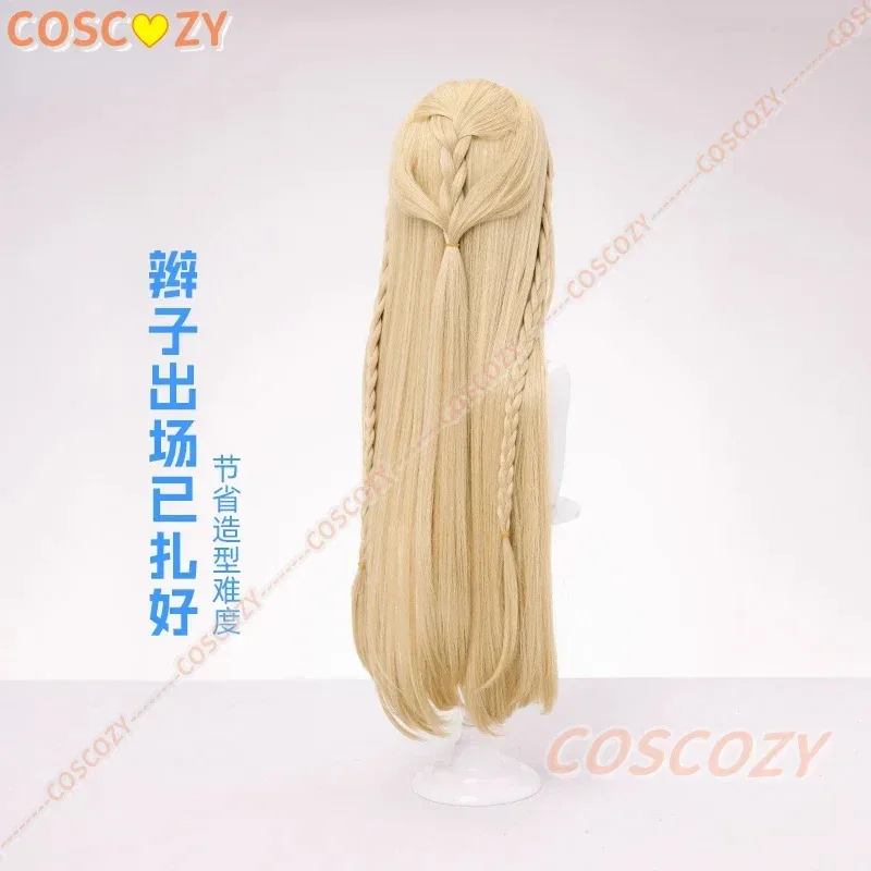 게임 Wuthering Waves Cartethyia 코스프레 가발 금발 긴 머리띠 Rinascita 할로윈 파티 헤어 여성 소녀 카니발 게임 가발