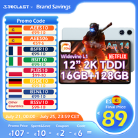 【New】Teclast T60 Plus 12 Inch Tddi 90Hz 2K Screen 2000X1200 Android 14 Widevine L1 Mtk Helio G88 (6Gb Ram+10Gb Expansion)16Gb/128Gb 8000Mah Battery 4g Lte Dual Sim Tf up to 1Tb